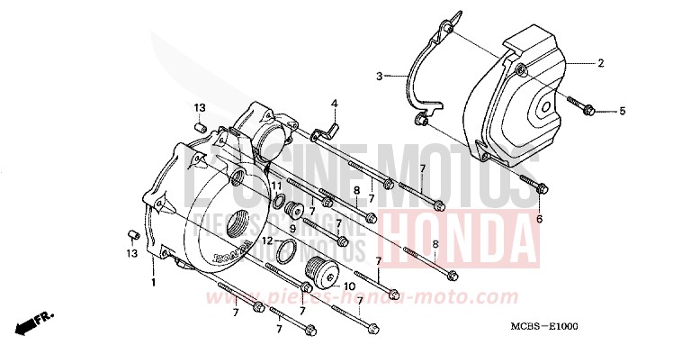 LEFT CRANKCASE COVER for Transalp 650 MUTE BLACK METALLIC (NH359) from 2003